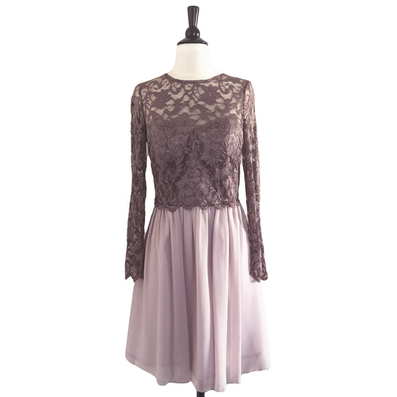 Little Mistress | Lace Overlay 2-tone Dress - Picture 1 of 2